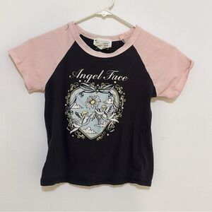 Kids Raglan Shirt - Pink and Black